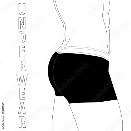Men black underwear