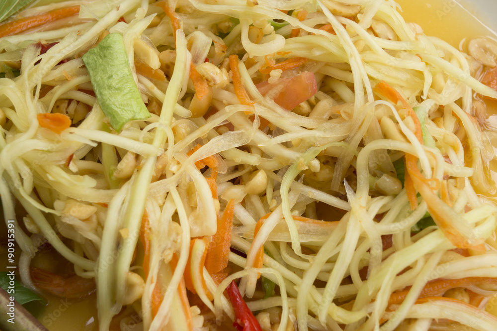 papaya salad thai tradition healthy vegetable concept papaya salad thai tradition healthy vegetable concept