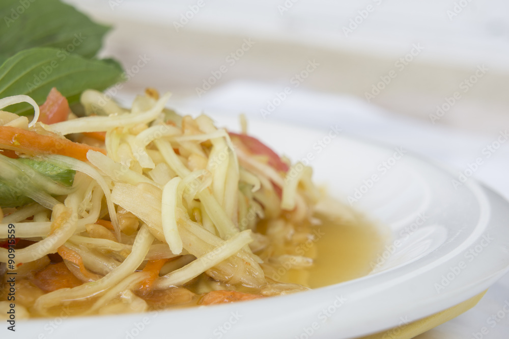 papaya salad thai tradition healthy vegetable concept papaya salad thai tradition healthy vegetable concept