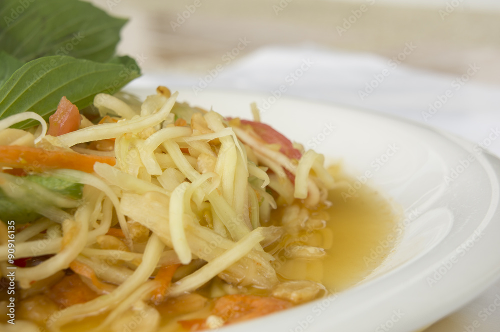 papaya salad thai tradition healthy vegetable concept papaya salad thai tradition healthy vegetable concept