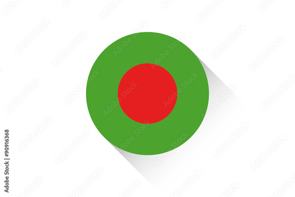 Round flag with shadow of Bangladesh Round flag with shadow of Bangladesh