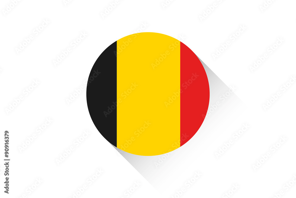 Fototapeta premium Round flag with shadow of Belgium