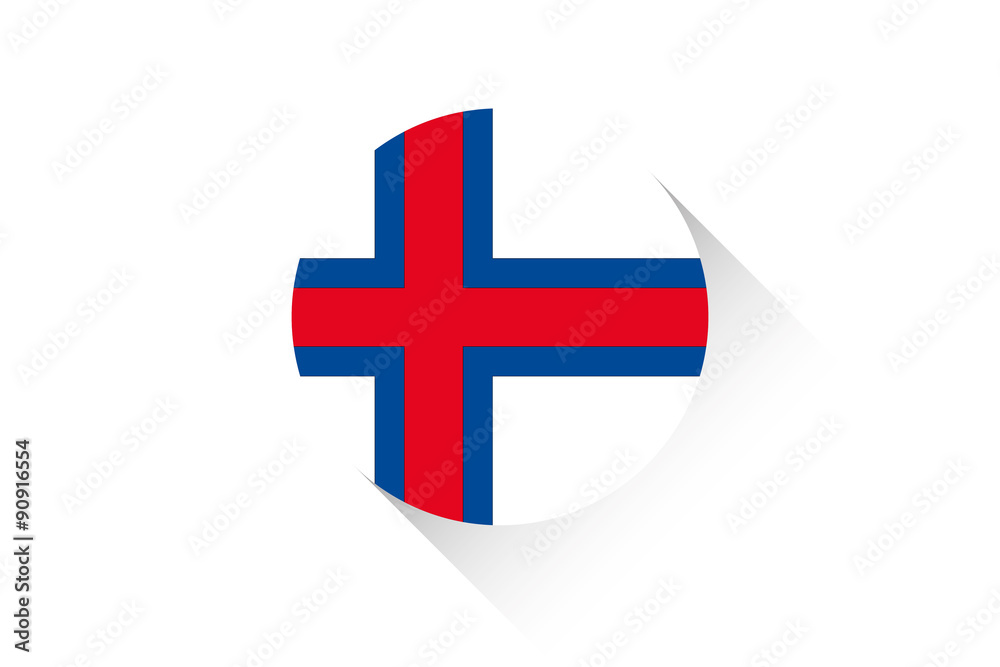 Obraz premium Round flag with shadow of Faroe Islands