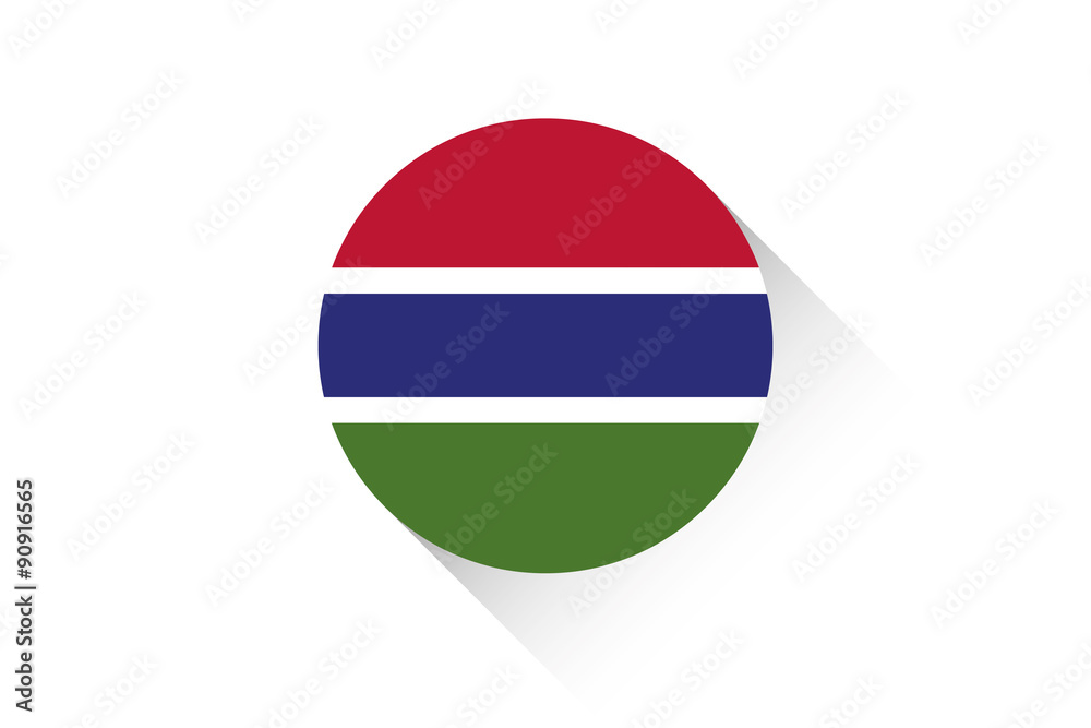Round flag with shadow of Gambia Round flag with shadow of Gambia