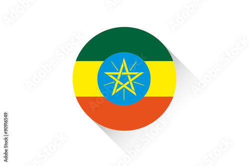 Free Download Round flag with shadow of Ethiopia - GFXLoad