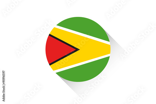 Free Download Round flag with shadow of Guyana - GFXLoad