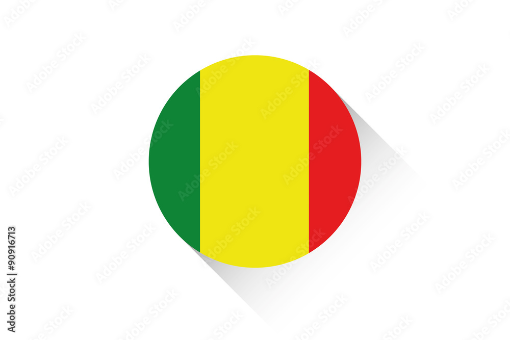 Fototapeta premium Round flag with shadow of Mali