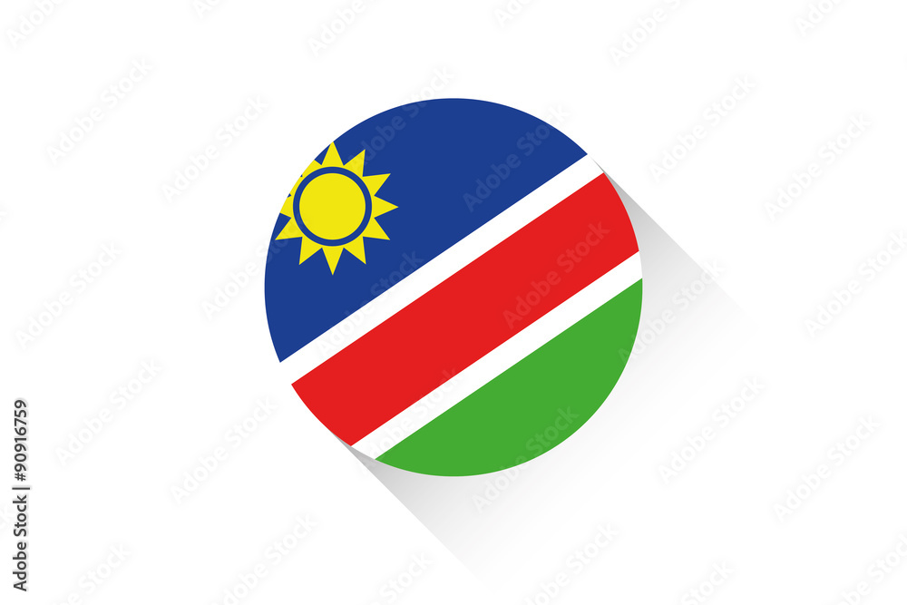 Round flag with shadow of Namibia Round flag with shadow of Namibia