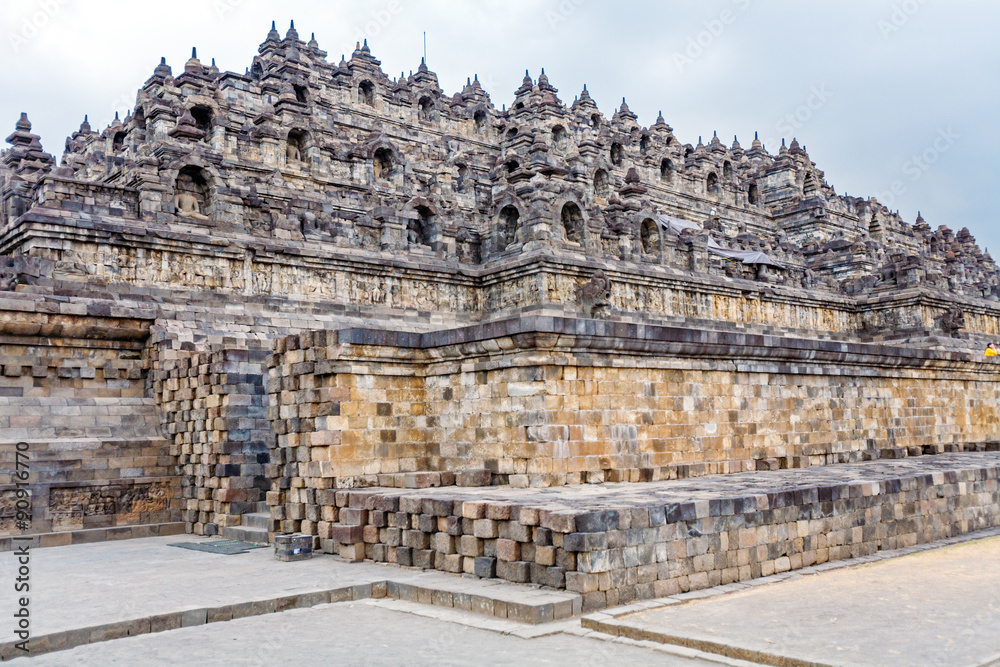 Borobudur Buddhist temple with Stone Carving, Magelang,  Java