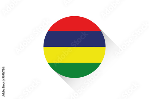 Free Download Round flag with shadow of Mauritius - GFXLoad