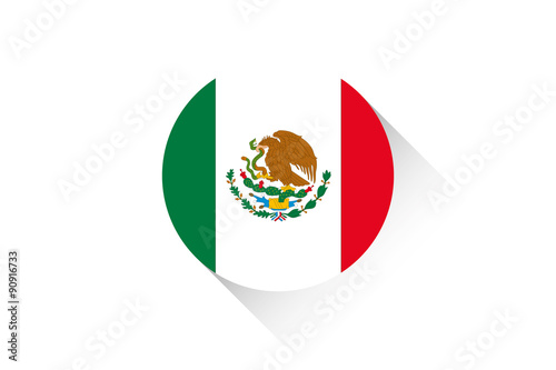 Round flag with shadow of Mexico