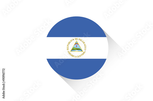 Round flag with shadow of Nicaragua