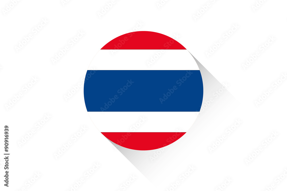 Round flag with shadow of Thailand Round flag with shadow of Thailand