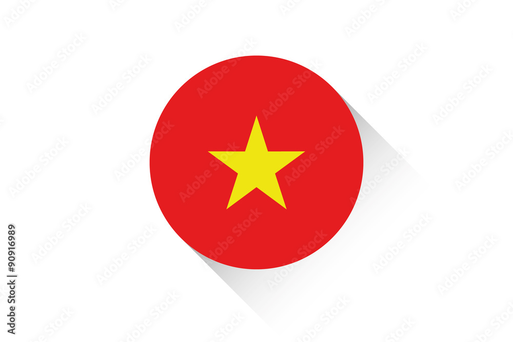 Round flag with shadow of Vietnam Round flag with shadow of Vietnam