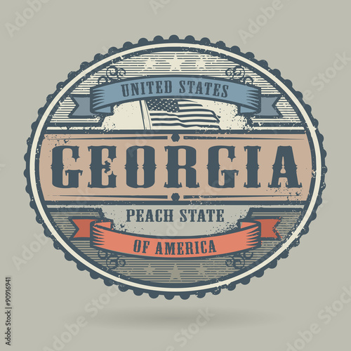 Vintage stamp with the text United States of America, Georgia