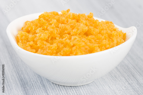 Root Vegetable Mash - Side dish of mashed turnips, carrots, swede and parsnips.
