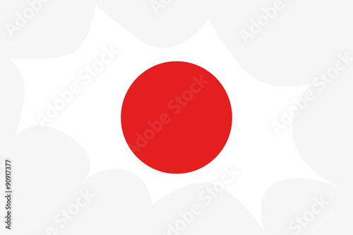 Explosion wit the flag of Japan