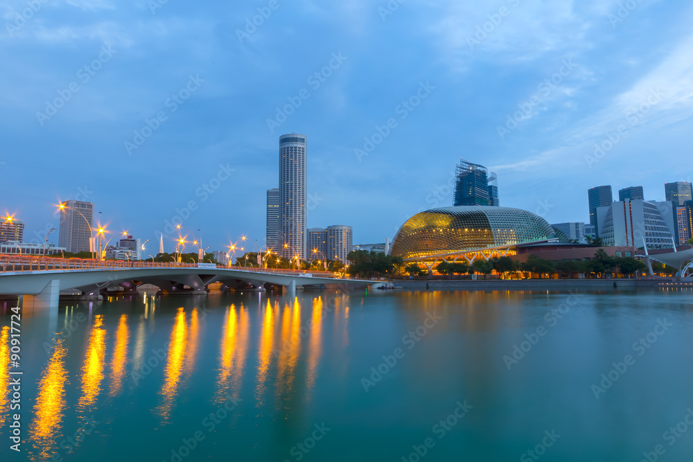 Naklejka premium Marina Bay, Singapore city