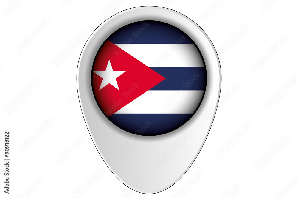 3D Map Pointer Flag Illustration of the country of Cuba 3D Map Pointer Flag Illustration of the country of Cuba