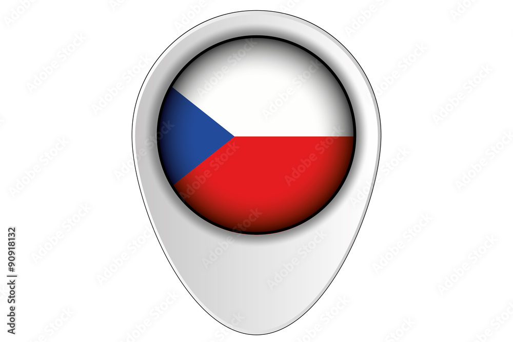 3D Map Pointer Flag Illustration of the country of Czech Republ 3D Map Pointer Flag Illustration of the country of Czech Republ