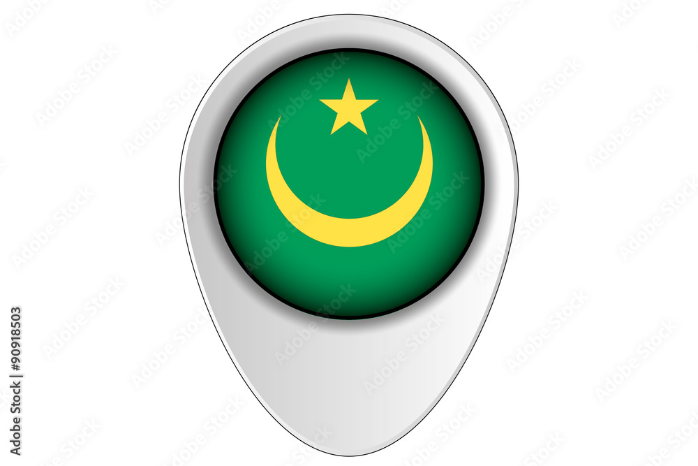3D Map Pointer Flag Illustration of the country of Mauritania 3D Map Pointer Flag Illustration of the country of Mauritania