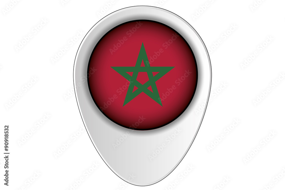 3D Map Pointer Flag Illustration of the country of Morocco 3D Map Pointer Flag Illustration of the country of Morocco