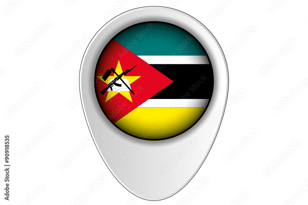 3D Map Pointer Flag Illustration of the country of Mozambique 3D Map Pointer Flag Illustration of the country of Mozambique