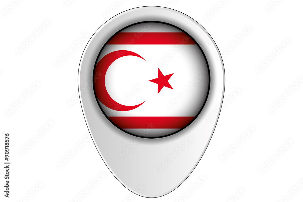 3D Map Pointer Flag Illustration of the country of Northern Cyp 3D Map Pointer Flag Illustration of the country of Northern Cyp