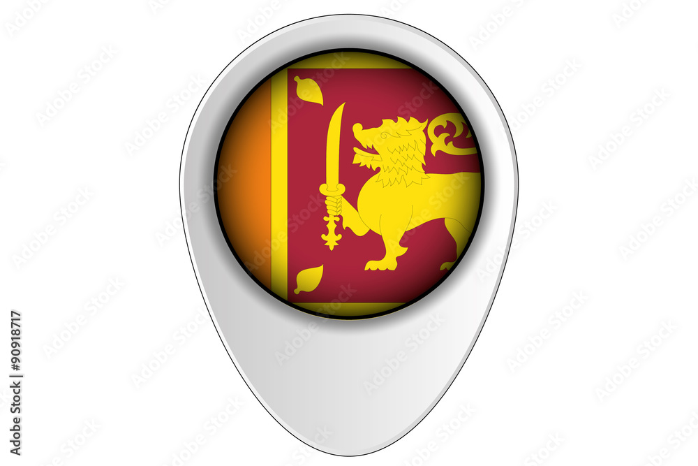 3D Map Pointer Flag Illustration of the country of Sri Lanka 3D Map Pointer Flag Illustration of the country of Sri Lanka
