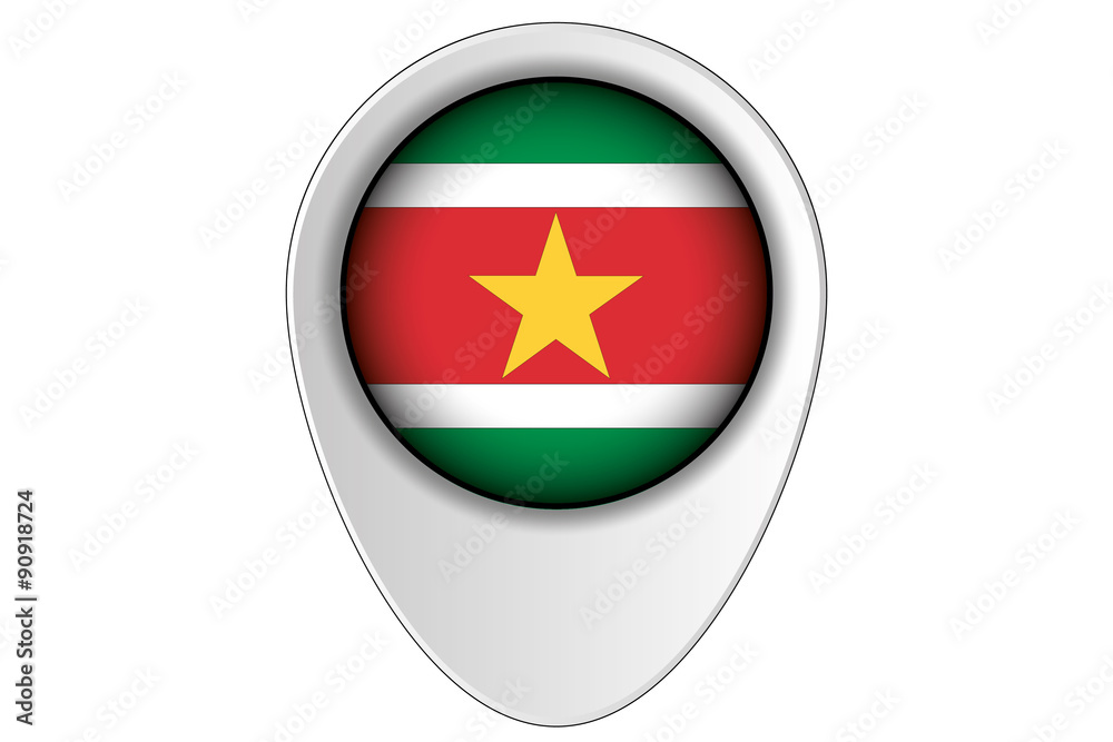 3D Map Pointer Flag Illustration of the country of Suriname 3D Map Pointer Flag Illustration of the country of Suriname