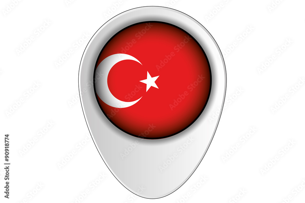 3D Map Pointer Flag Illustration of the country of Turkey 3D Map Pointer Flag Illustration of the country of Turkey