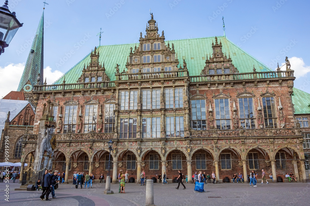 Bremen, Germany - June 6, 2014: Historic town hall of Bremen, Germany