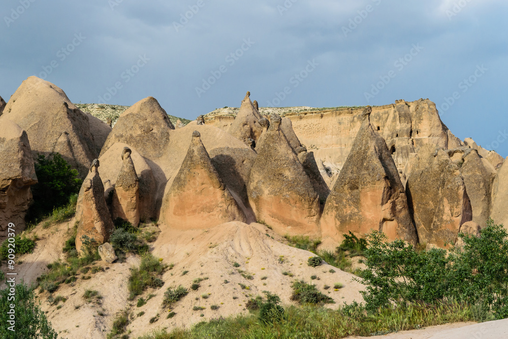 Colourful rock formations in Cappadocia, Turkey Colourful rock formations in Cappadocia, Turkey