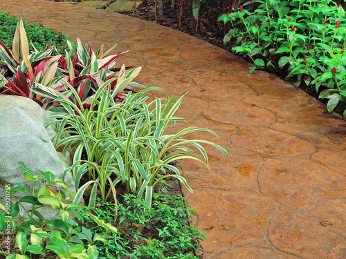 stone walkway in garden