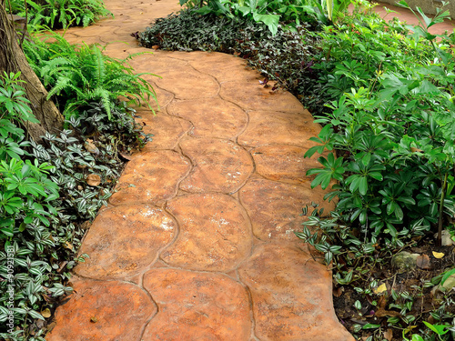 stone walkway in garden