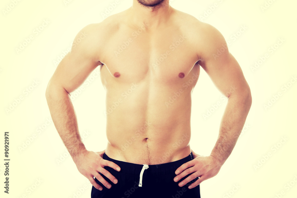 Sexy muscular male chest. Sexy muscular male chest.