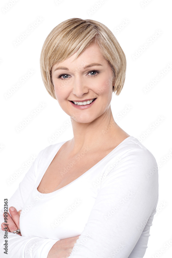 Pretty lady isolated on white