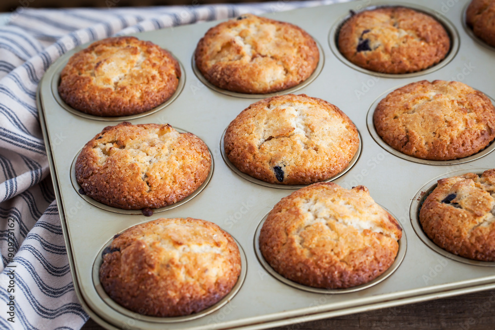 Fresh homemade delicious apple muffins