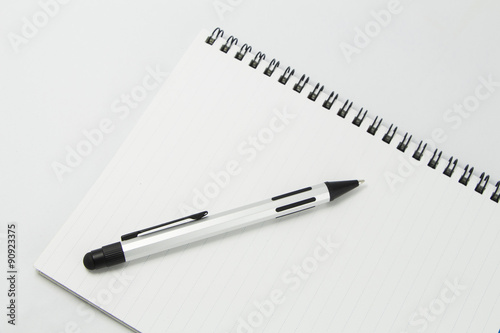 white notebook isolated on white background