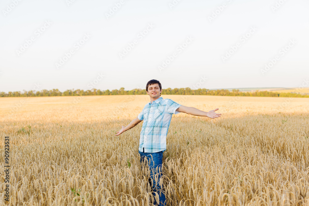 man on wheat field man on wheat field