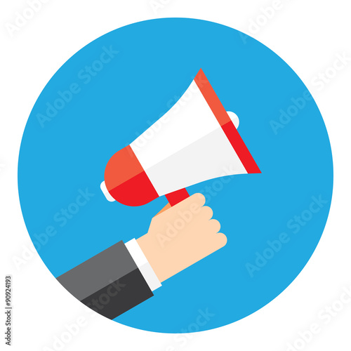 hand holding megaphone