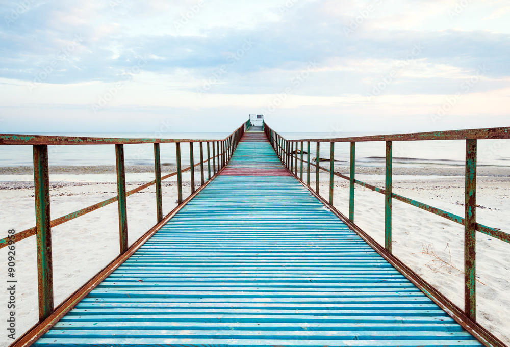 sunny deserted old pier