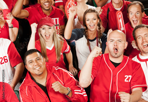 Photography Fans: Exctied Fans Cheer for Team