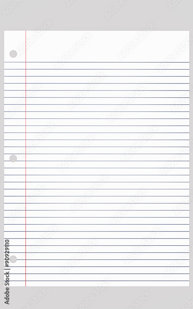 White paper with horizontal blue lines and a vertical red line High resolution image White paper with horizontal blue lines and a vertical red line High resolution image