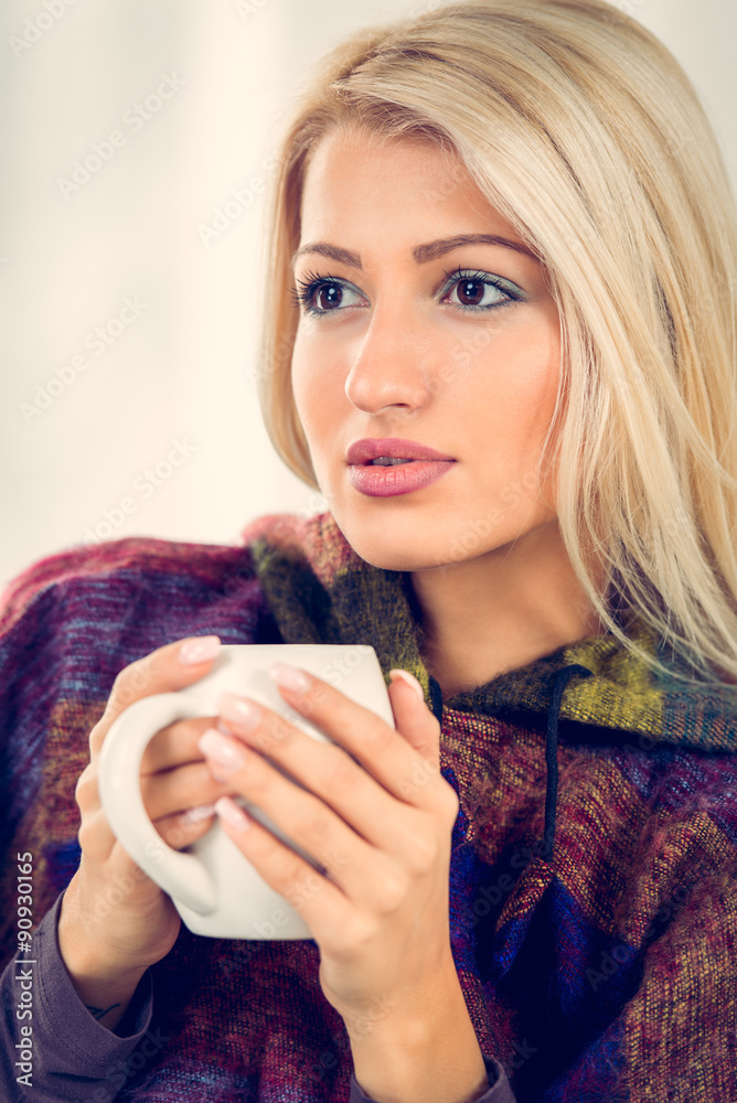 A Beautiful Girl With A Cup Of Tea A Beautiful Girl With A Cup Of Tea