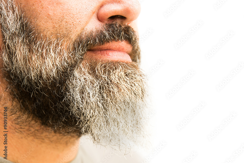 Fototapeta premium Profile of a man with a grey beard