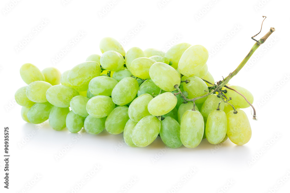 Green grapes isolated on white background Green grapes isolated on white background