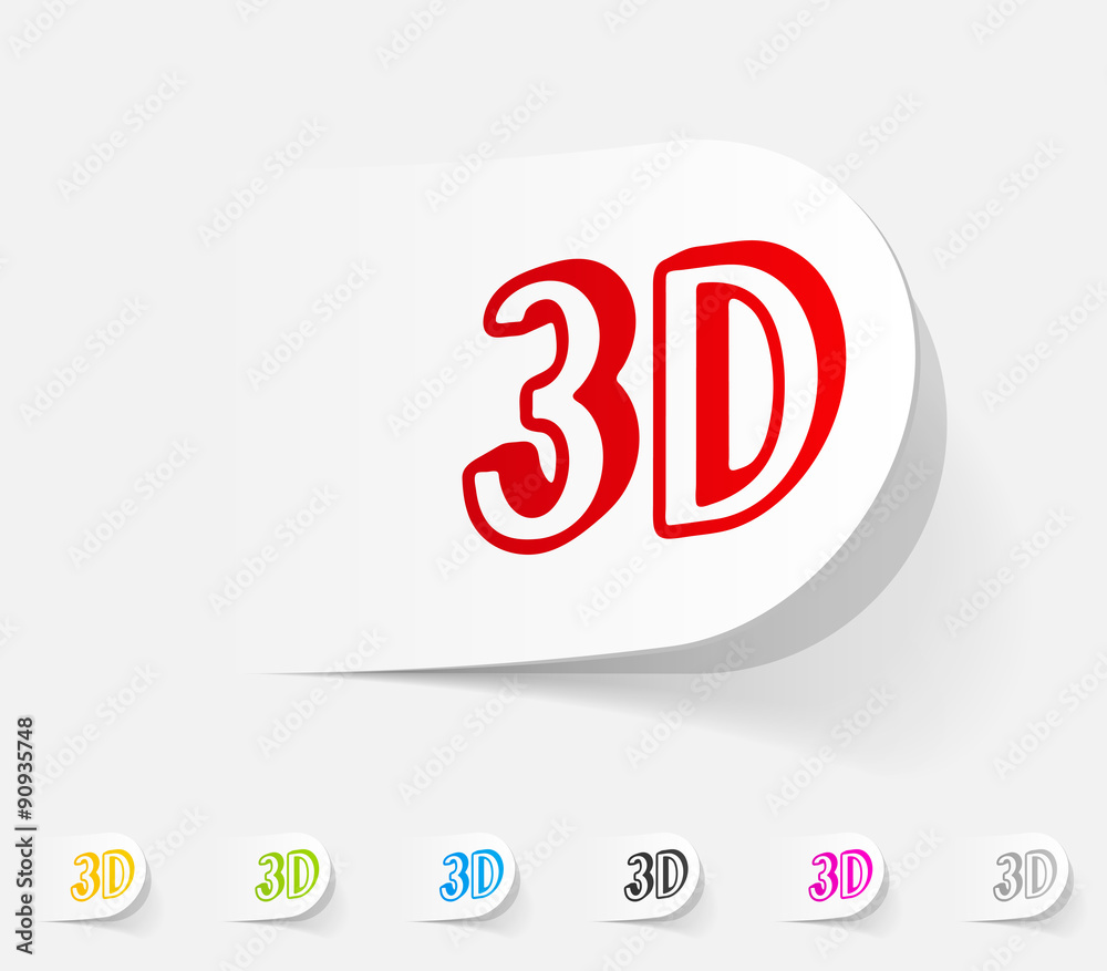 realistic design element. three d realistic design element. three d