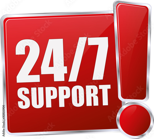 red 24/7 Support sign