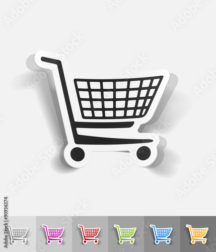 realistic design element. shopping trolley